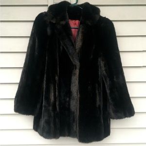 Vintage Tissavel France Women’s Faux Fur Coat. Heavy Winter Jacket. Dark Brown